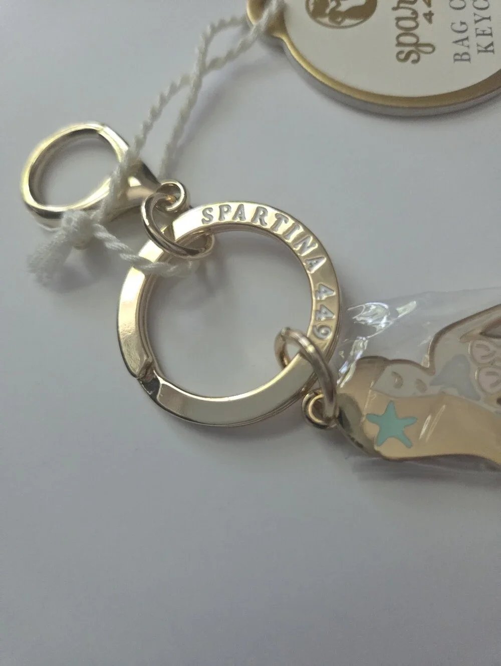 Spartina 449 Seafoam Enamel Mermaid Keychain Bag Charm I Believe In You NWT